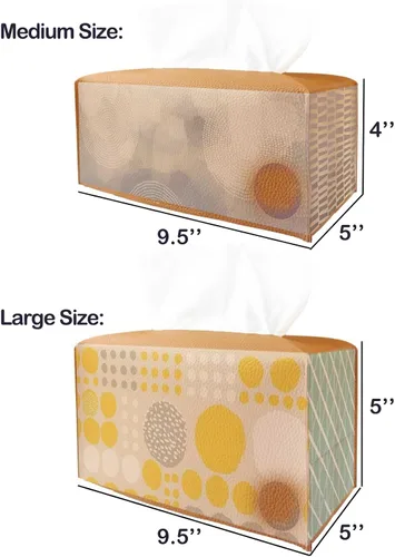 Vista 6 de Cubierta de Caja de Paños Grande Rectangular – Soporte de Caja de Paños Rectangular de Tamaño Plus con Cinturón Inferior [JESMINI, Negro] Soporte