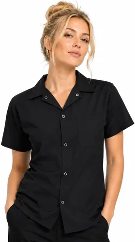 Vista 2 de ChefsCloset Unisex Cook Shirt, Snap Front Utility Kitchen/Chef Shirts for Men & Women Negro