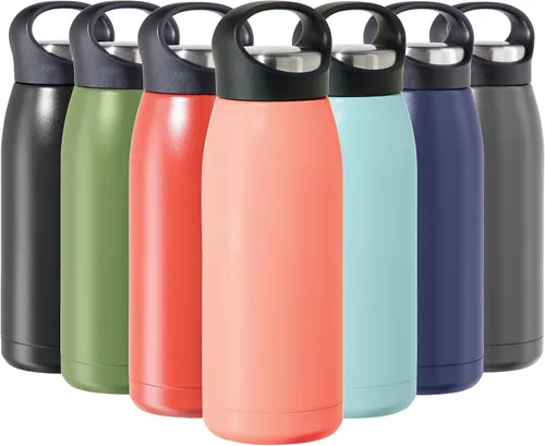 Vista 8 de OGGI Freestyle - Botella de agua aislada de acero inoxidable, doble pared aislada al vacío, termo de viaje, 23 onzas (23.0 fl oz), color negro