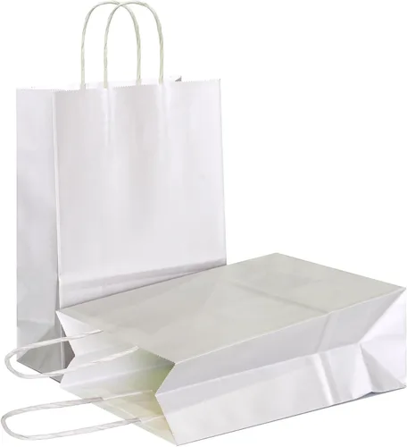Vista 27 de AZOWA Bolsas de regalo de color azul claro, mini bolsas de papel kraft con asas para recuerdos de fiesta (4 x 2.4 x 6 pulgadas, azul, 12 unidades)