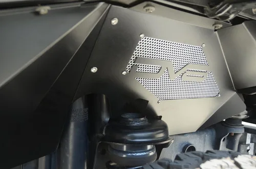 Vista 2 de Juego de protectores interiores para Jeep Wrangler JK 2007-2018 Pozos de rueda delantera Ventilado para flujo de aire Paneles de malla