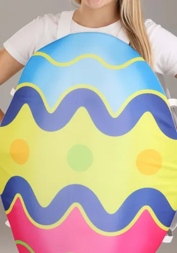 Vista 3 de Disfraz Colorido de Huevo de Pascua para Adultos Multicolor
