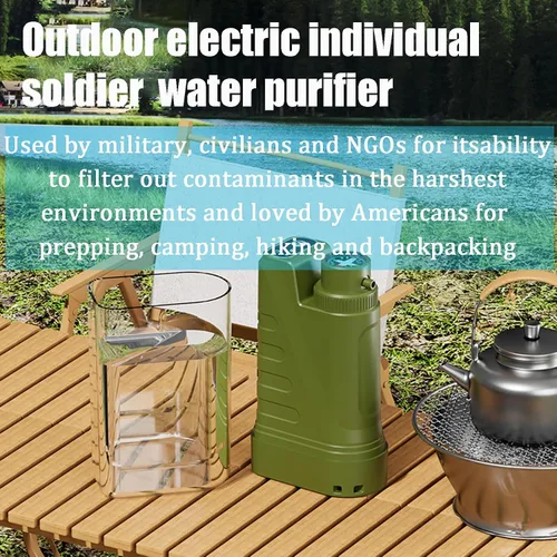 Vista 2 de Filtro de agua eléctrico portátil, purificador de agua portátil, purificador de agua de supervivencia, elimina hasta el 99.99% de las impurezas