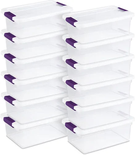 Vista 24 de Sterilite ClearView - Paquete de 4 cajas de cierre ClearView de 60 cuartos de galón, contenedores organizadores con ruedas con tapas de pestillo