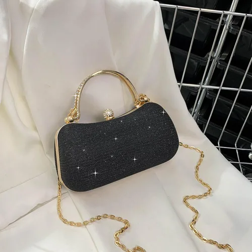 Vista 2 de Bolso de mano de noche para mujer, bolsos formales brillantes de noche, bolso de mano para boda, cóctel, graduación, fiesta, bolsa de noche