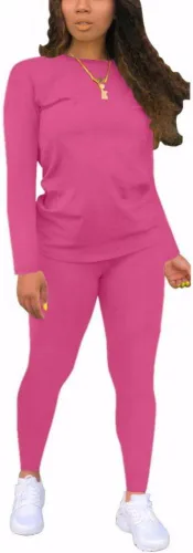 Vista 26 de Nimsruc Conjuntos de dos piezas para mujer casual 6536 Negro