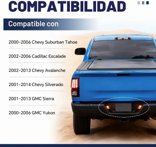 Vista 2 de PIT66 Luces de matrícula, compatibles con Cadillac Escalade 2002-2006/Chevy Avalanche 2002-2013/Chevy Silverado 2001-2014/Chevy Suburban Tahoe