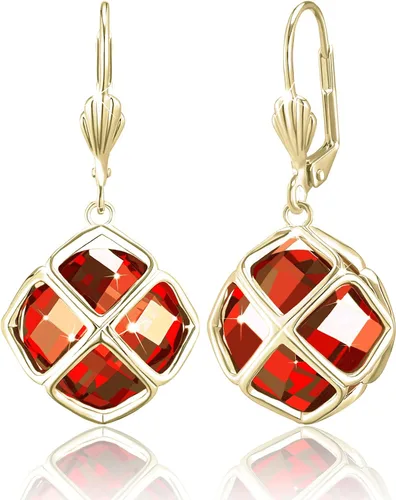 Vista 24 de Pendientes colgantes de cristal austriaco de 14MM para mujer, joyería chapada en oro de 14 quilates Apr-Diamante-Chapado en Oro de 14 K