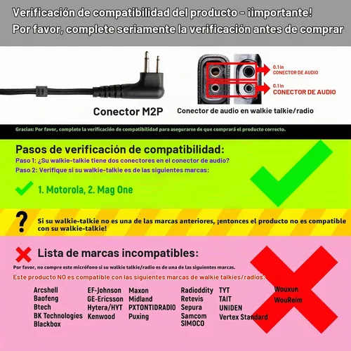 Vista 2 de Auricular de 2 pines con micrófono PTT para Motorola BPR40/CLS/DLR Series