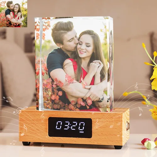 Vista 10 de Foto de cristal personalizada, regalos personalizados con tu propia foto para mamá, papá, pareja, familia, impresión en color personalizada, regalos