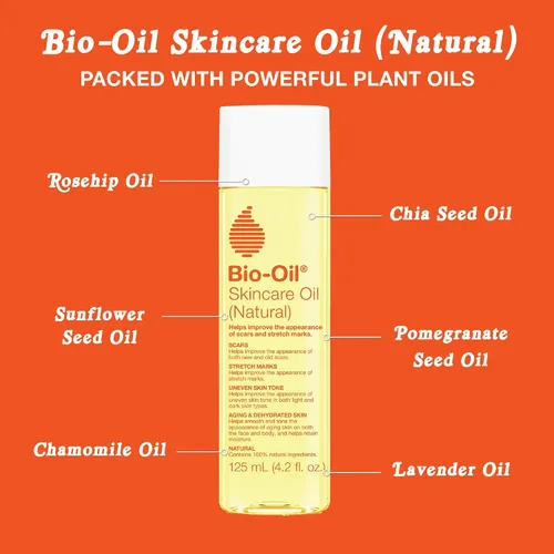 Vista 6 de Bio-Oil Aceite natural para el cuidado de la piel, suero para cicatrices y estrías, hidratante facial y corporal para piel seca, aceite