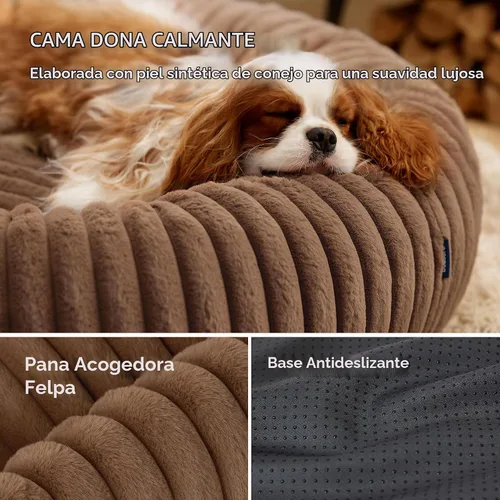 Vista 3 de Bedsure ComfyFleece® Donut - Cama para perros pequeños con funda extraíble lavable