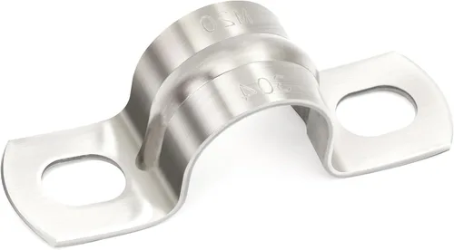 Vista 10 de Abrazaderas de Conducto SS304 de 1 Pulgada, Soporte de Tubería de 2 Agujeros Abrazadera en U para Cable/Tubería de Agua/Tubería, Abrazadera