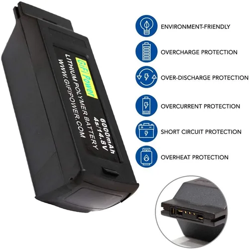 Vista 3 de Beacon Pet 6000mah 4S 14.8V batería LiPO de alta potencia compatible con YUNEEC Typhoon H Drone (1 paquete)
