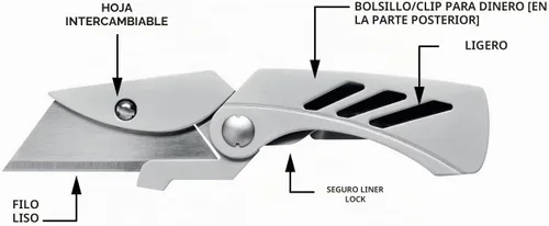 Vista 6 de Gerber Gear EAB Lite Pocket Razor Knife with Money Clip - EDC Gear Folding Stainless Steel Utility Knife with Box Cutter Blade for Everyday Carry