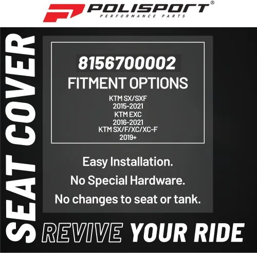 Vista 3 de Polisport Funda de repuesto para asiento Performance Racing Textura de agarre Se adapta a Polisport Performance Vinilo duradero antideslizante