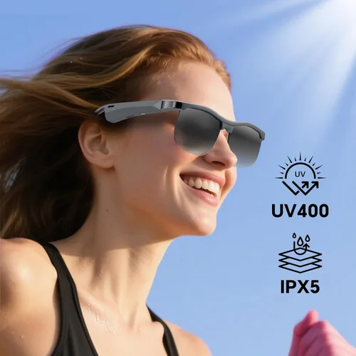 Vista 7 de AI Smart Sunglasses Bluetooth Translation App UV400 Viaje Conducción Pesca 160+ language support, open-ear audio, hands-free calling, voice