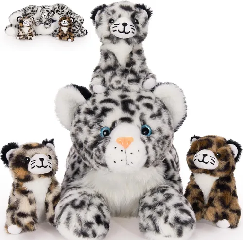 Vista 10 de MaoGoLan Animal de peluche de tigre de 20 pulgadas con bebés, zoológico