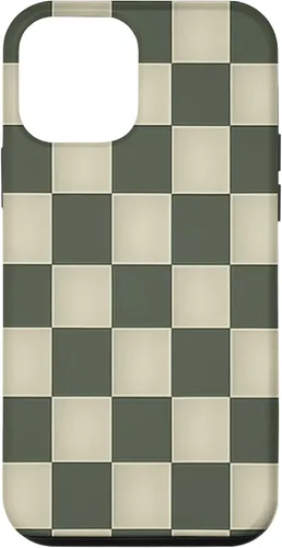 Vista 15 de Funda para iPhone 11 Pro Max con patrón de tablero de ajedrez verde salvia