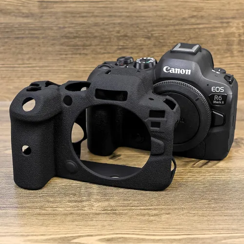 Vista 4 de MUZIRI KINOKOO EOS R6/R6 II - Funda protectora compatible con cámara Canon EOS R6/EOS R6 II/EOS R6 Mark II, funda de silicona suave para cámara