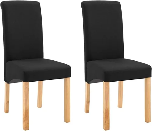 Vista 3 de Dining Chair Set of 2 Black Fabric, Ergonomic Wood Frame, Modern Kitchen Dining Room Chairs for Living Space