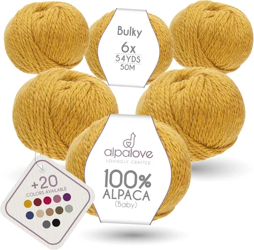 Vista 45 de Set de Lana Abultada (6 x 50 g) Súper Suave de Alpaca Bebé para Tejer Antracita 300 Metros