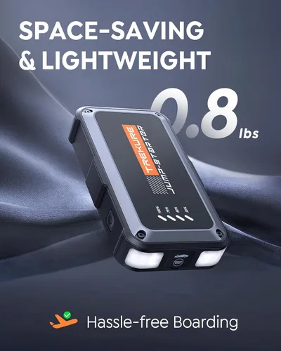 Vista 5 de TREKURE Arrancador portátil de batería de automóvil 4000A 16800mAh Caja de arranque, arrancador de batería de automóvil portátil con cables