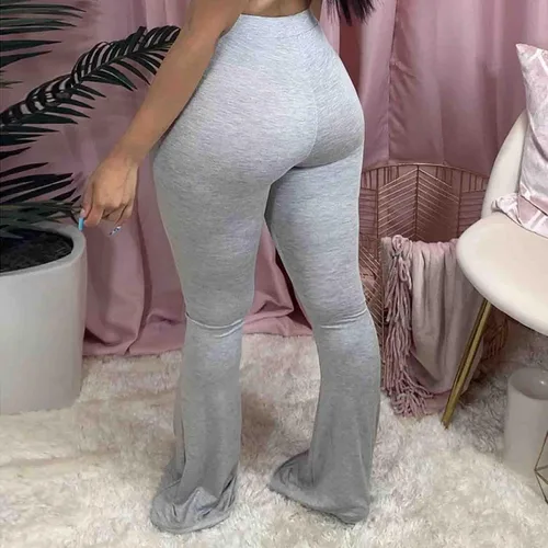 Vista 3 de WUAI-Women Pantalones de yoga cómodos con corte de bota de cintura alta, control de abdomen, pierna ancha, pantalones acampanados de palazzo