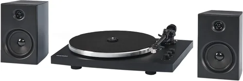 Vista 8 de Crosley T150B-WH - Moderno sistema de tocadiscos Bluetooth de 2 velocidades con brazo de tono ponderado variable y altavoces estéreo, color blanco