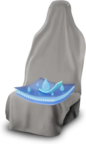 Vista 10 de UltraSport Protector de Asiento de Coche Impermeable con Toalla, Ajuste Universal, Protector de Asiento Delantero Antisudor y Antiolor, Secado