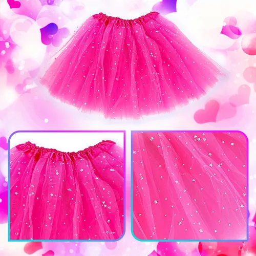 Vista 3 de Tutús para mujeres adultas, faldas tutús de 3 capas de tul, falda de ballet estilo de los años 80, falda corta, disfraz de Halloween y Navidad