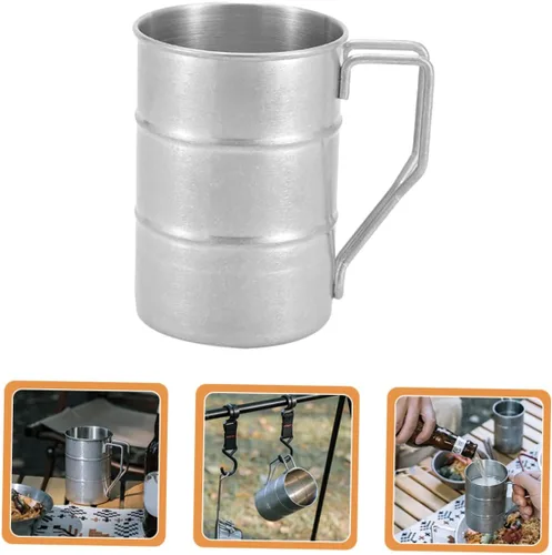 Vista 2 de Taza de agua deportiva - Taza de acero inoxidable a prueba de fugas para acampar Fitness uso diario