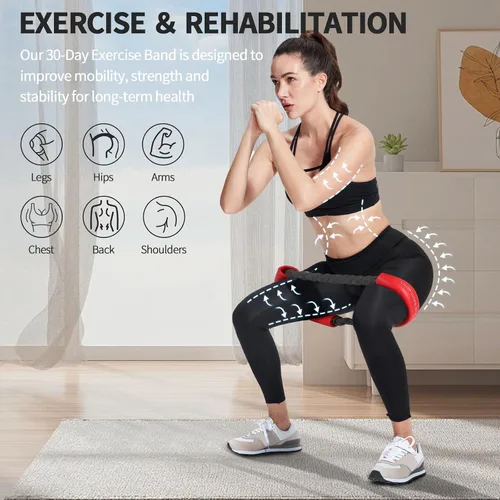 Vista 6 de Hip & Core System, Resistance Loop to Stretch, Core Fitness Glute Workout Bands