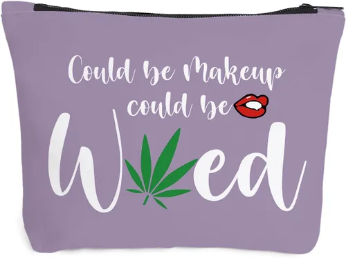 Vista 11 de Fokongna Bolsa de Maquillaje Divertida de Marihuana, Regalos divertidos para mejor amiga, Regalos de Broma para mujeres, Regalo de Viaje