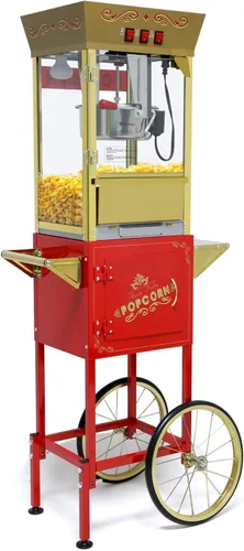 Vista 12 de Máquina para hacer palomitas de maíz Nyddle con hervidor de 8 onzas, fabrica hasta 32 tazas, máquina para palomitas en carrito, estilo vintage