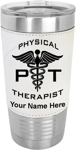Vista 8 de LaserGram Taza aislada al vacío de 20 onzas, fisioterapeuta PT, grabado personalizado incluido (piel sintética, estilo béisbol)
