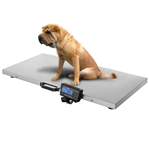 Vista 6 de Báscula de ganado, escala digital de envío postal de 440.9 lbs/440 libras, báscula veterinaria resistente para mascotas con plataforma grande
