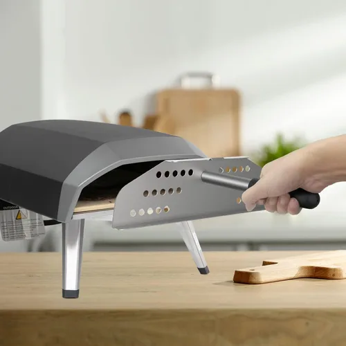 Vista 3 de Hornos de pizza con puerta para horno de pizza Ooni Koda de 12 gas, resistente al aire libre, protector contra el viento con mango y orificios