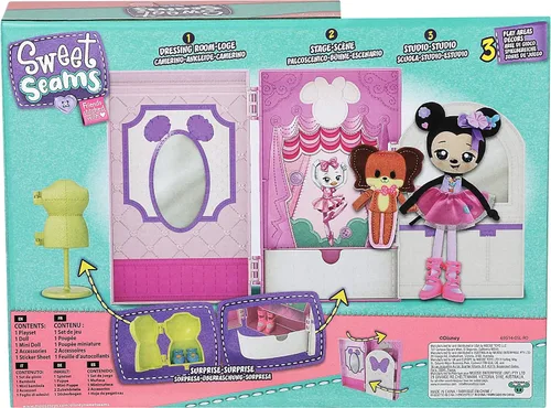 Vista 2 de SWEET SEAMS - Muñeca de trapo suave de 6 pulgadas, 1 juguete Minnie Mouse y Fifi Ballet Studio