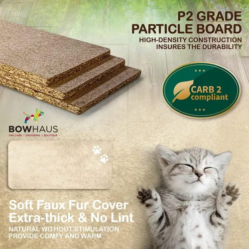 Vista 6 de BOWHAUS Árbol alto para gatos grandes o gatitos de interior, árbol de actividades para gatos de varios niveles con postes rascadores, hamaca