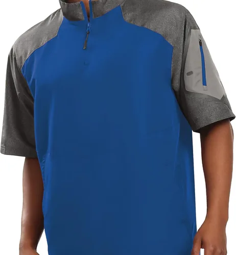 Vista 9 de Holloway Raider Chaqueta Pullover Cage - Ropa Atlética Resistente a la Intemperie con Cremallera de un Cuarto y Bolsillo en la Manga Negro
