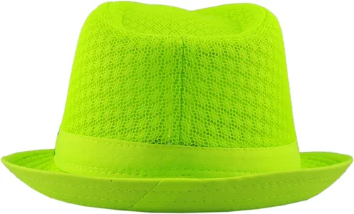Vista 5 de The Hat Depot Sombrero Fedora clásico ligero de malla suave y fresca, Negro