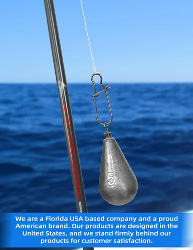 Vista 4 de BLUEWING Pesas de pesca giratorias de fundición de 1/2oz-8oz Drop Shot Dipsey plomo agua salada