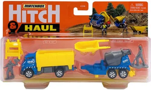 Vista 5 de Matchbox Enganche y arrastre - Inclinación y punta ~ MBX Remolque de cemento