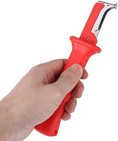 Vista 7 de Herramienta peladora de cuchillos para cables, cortador de cables con aislamiento eléctrico, cortador de mano con cubierta roja, cuchillo de cable