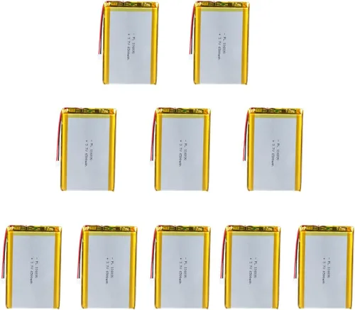 Vista 9 de Batería recargable Lipo de iones de polímero de litio de 3.7V 5X 6500mAh 106090 con conector PH 0.079 in
