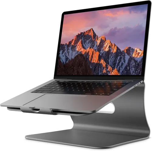 Vista 7 de Soporte para portátil de aluminio con ventilación térmica para MacBook Air/Pro, Dell, HP, Lenovo, Microsoft Surface, Samsung de 11 a 16 pulgadas