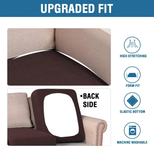Vista 434 de H.VERSAILTEX Fundas de Cojín de Asiento Individuales Super Elásticas Fundas de Sofá Fundas de Cojín de Sofá Fundas Deslizables Juegos Tela de Sarga