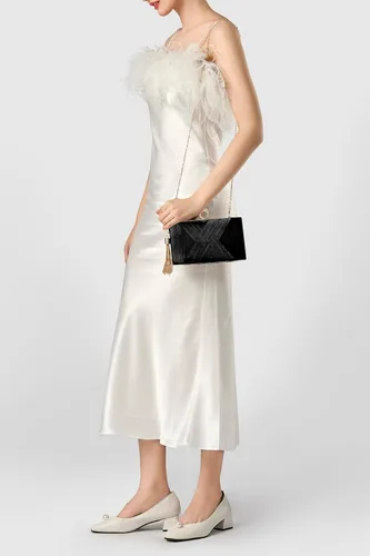 Vista 5 de BABEYOND Monederos de mano para mujer, bolso de noche con borla colgante para novia, fiesta, graduación, boda