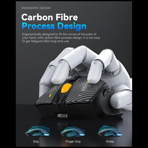Vista 2 de EBTOOLS Gaming Mouse, 12800DPI RGB Ergonomic Design with Wired 2.4G BT Connectivity, 7 Programmable Buttons, 5 Lighting Modes for PC Laptop Black